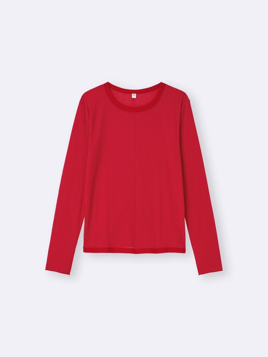 2026春gu大人女性おすすめソフトシアークルーネックT