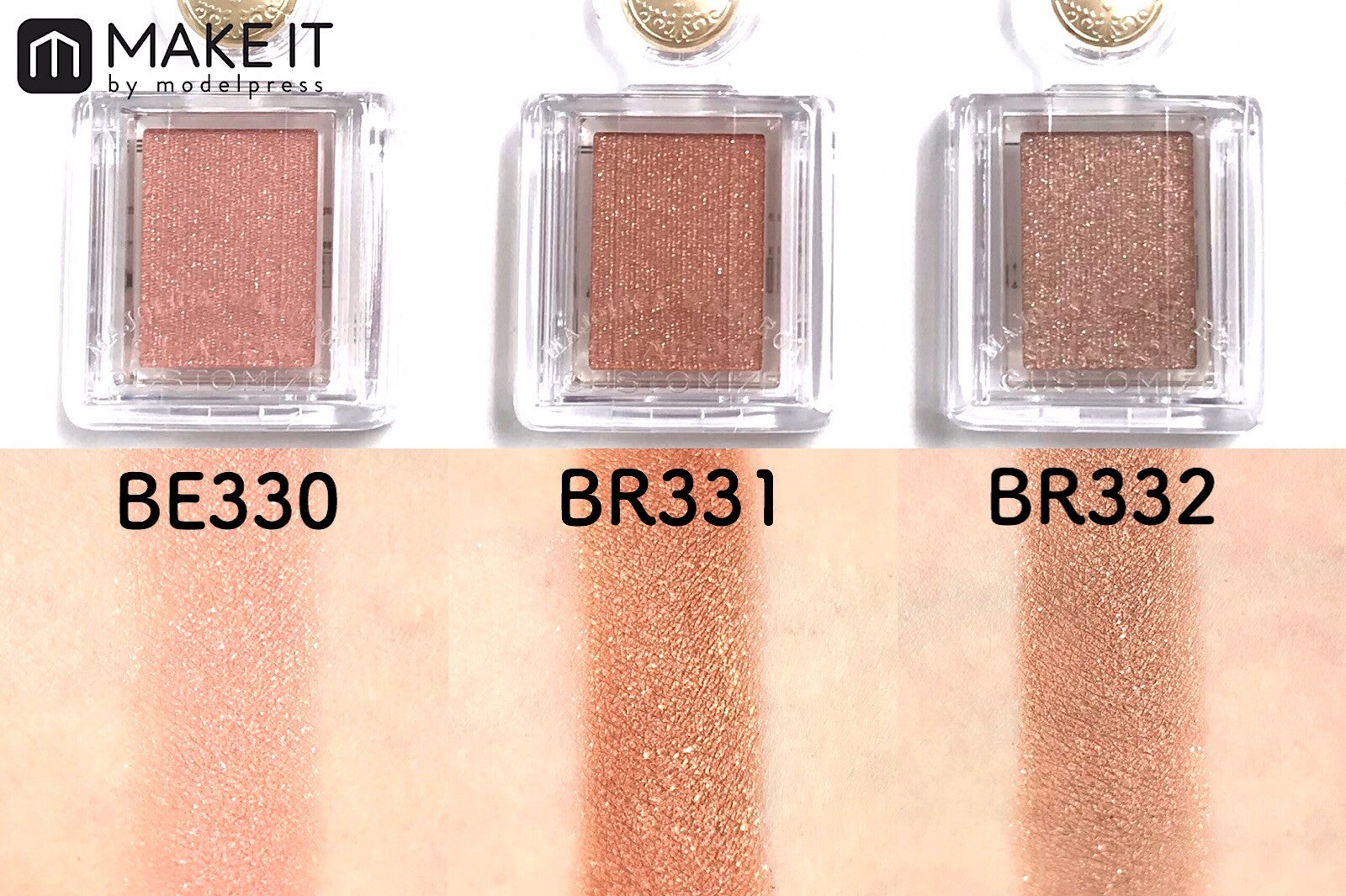 左：BE330 マサラチャイ 中央：BR331 シナモン 右：BR332 胡桃 (C)メイクイット