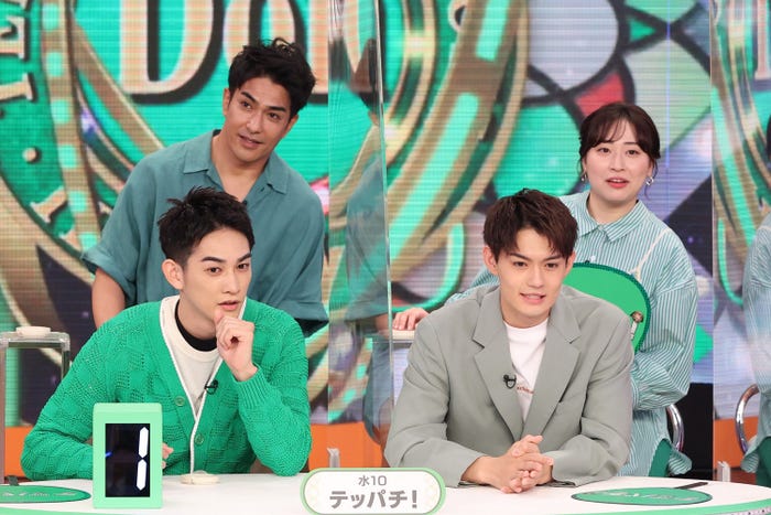 (前列左から)町田啓太、佐野勇斗(後列左から)北村一輝、丸山礼(C)フジテレビ
