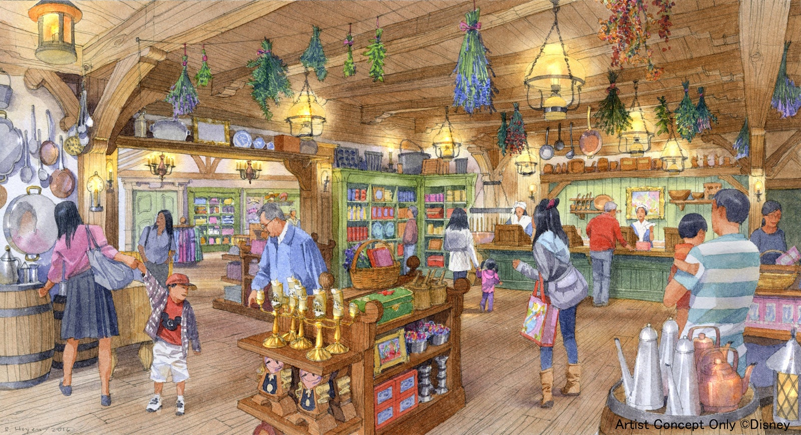 初公開となる「美女と野獣エリア（仮称）」のショップ ※イメージ（C）Disney