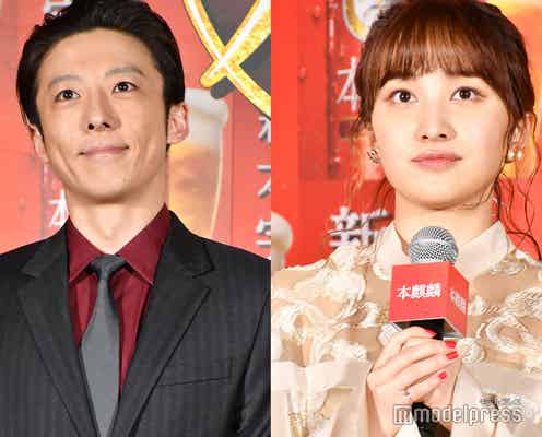 高橋一生・ももクロ百田夏菜子ら、スーツ&ドレス姿で朝から乾杯