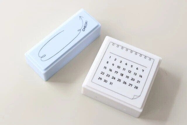 ダイソーのログスタンプ（CHECK）／ログスタンプ（カレンダー、ナンバー）1