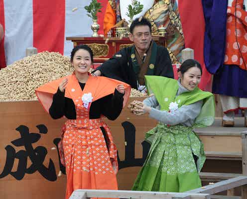 「わろてんか」葵わかな&徳永えり、豆まき式に登場 2万人が詰めかける