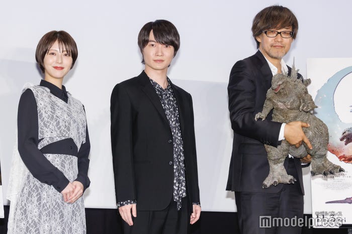 浜辺美波、神木隆之介、山崎貴監督(C)モデルプレス