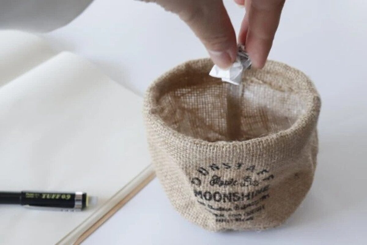 ダイソー　ナチュラルストレージ（ラウンド）　使用例　ゴミ箱