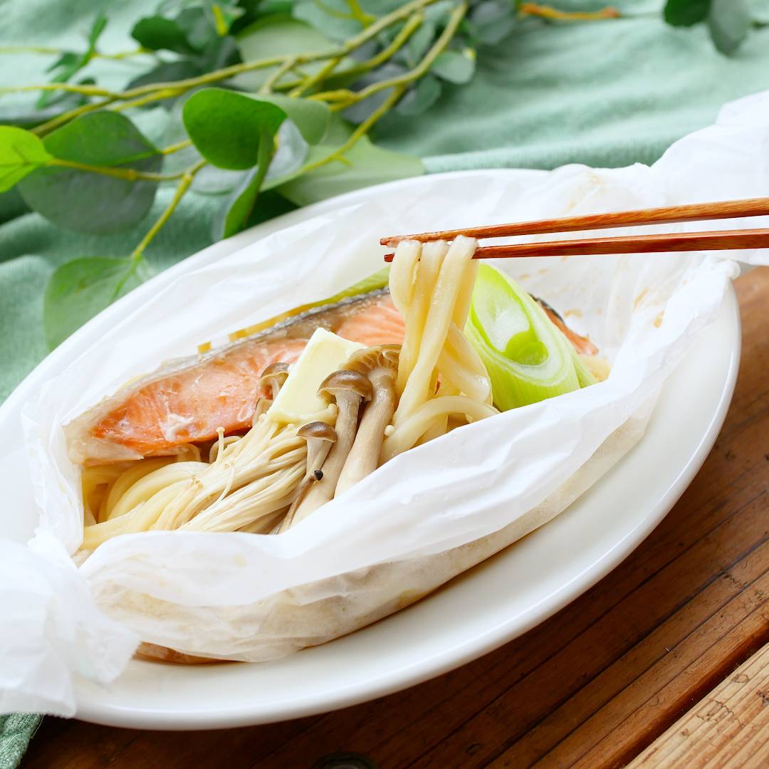 レンジでできる?!包み焼きうどん