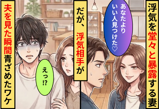 「あなたよりいい人見つけた♡」浮気を堂々と暴露する妻！だが【浮気相手】が夫を見て青ざめだしたワケ