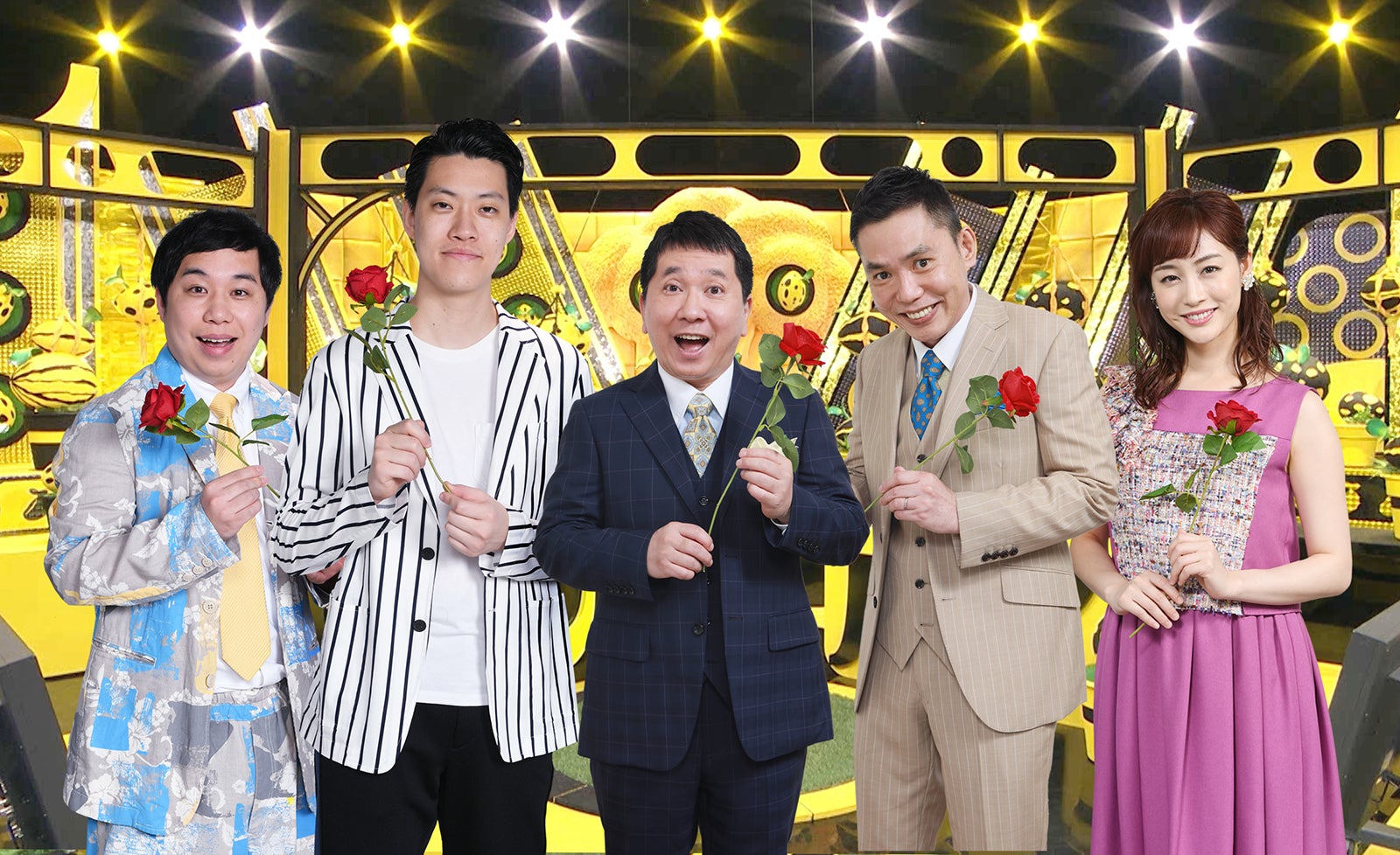 霜降り明星、爆笑問題、新井恵理那（C）テレビ朝日