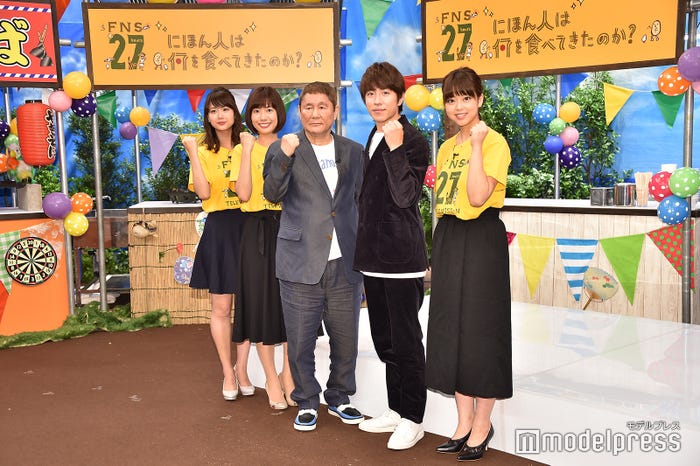 (左から)井上清華アナウンサー、山崎夕貴アナウンサー、ビートたけし、村上信五、杉原千尋アナウンサー(C)モデルプレス