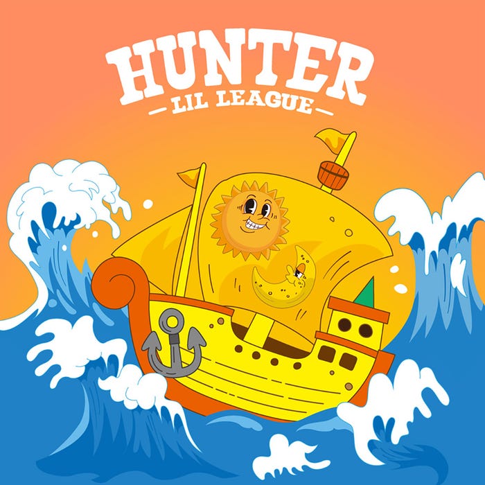 LIL LEAGUEデビューシングル「Hunter」ジャケットオレンジ背景(提供写真)