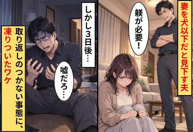 「躾が必要だな！」妻を犬以下だと見下す夫！？しかし3日後⇒取り返しのつかない事態に、夫「嘘だろ…」