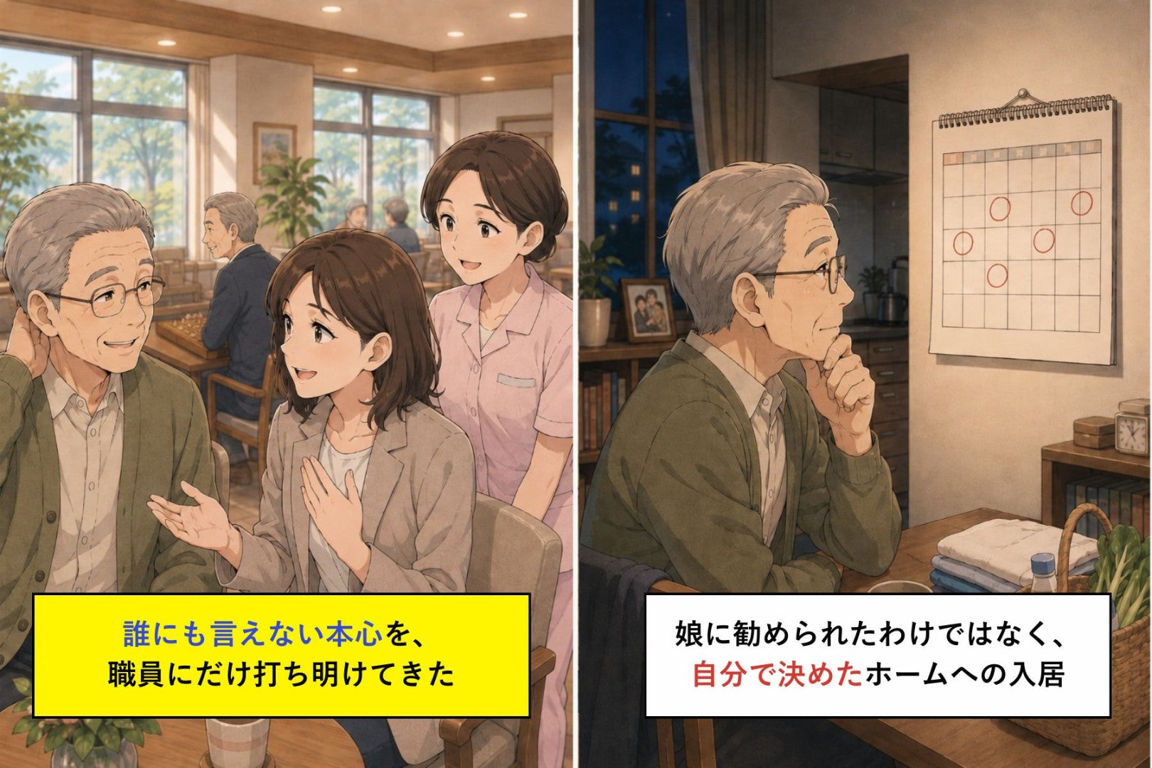 ホームに入ると決めたのは私だ。娘にも親戚にも言えない本心を、職員にだけ打ち明けてきた