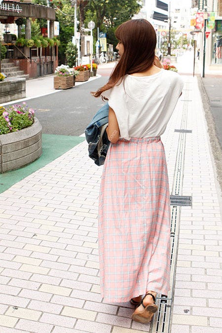チェックフレアロングスカートcocaオリジナル「coca」2,690円(税込)