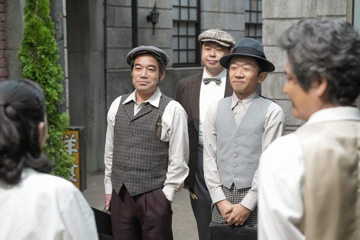 趣里、国木田かっぱ、伊藤えん魔、えなりかずき、陰山泰「ブギウギ」第46話(C)NHK