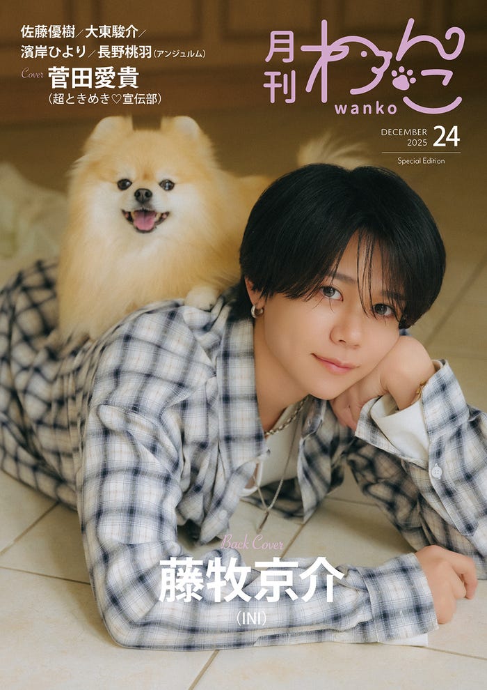 「月刊わんこ」Vol.24特別版(11月15日発売)裏表紙:藤牧京介(提供写真)