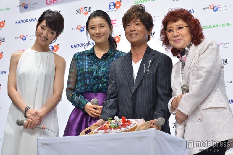 （左から）剛力彩芽、菊川怜、野沢雅子、古谷徹