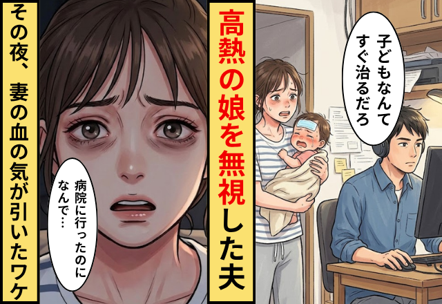 「子どもなんてすぐ治る」高熱の娘を無視した夫。だがその夜⇒「病院に行ったのになんで…」血の気が引いたワケ
