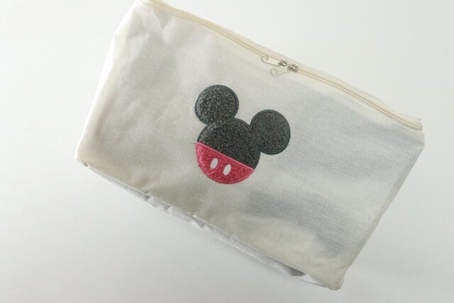 刺繍付収納ボックス、ファスナー付(ミッキーアイコン/ミニーアイコン) 刺繍付収納ボックス、ファスナー付(ミッキーアイコン/ミニーアイコン)