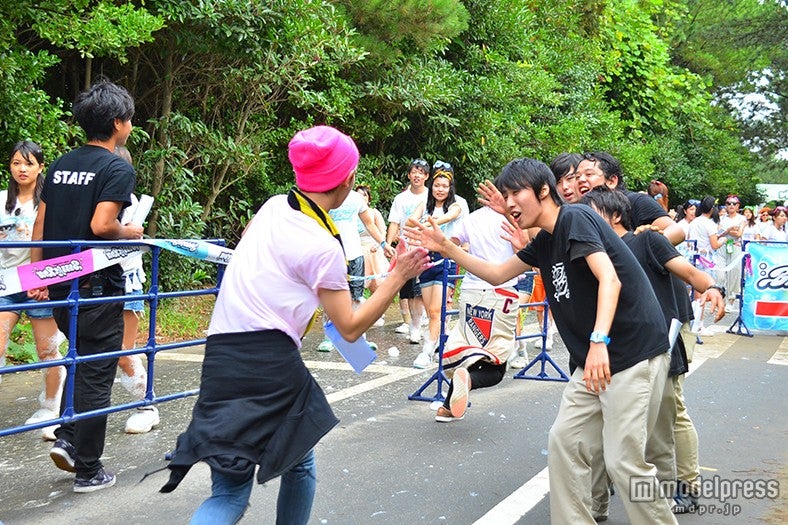 ゴール間近のハイタッチポイント