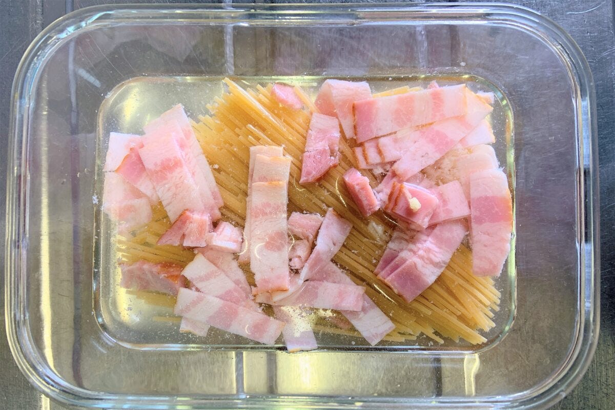 レンジで本格カルボナーラ
