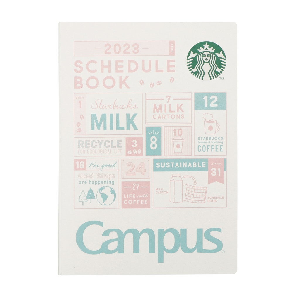 2023スターバックスキャンパススケジュールブック ホワイト¥2,300／画像提供：スターバックス コーヒー ジャパン