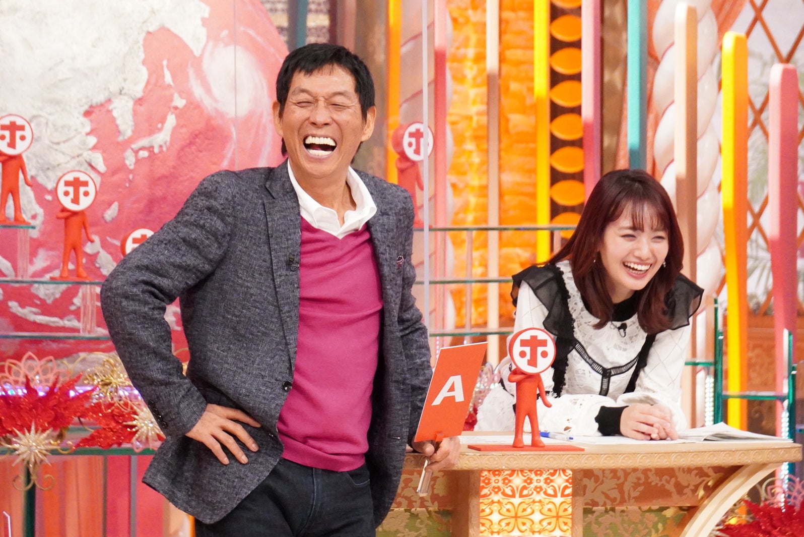 明石家さんま、井上清華（C）フジテレビ