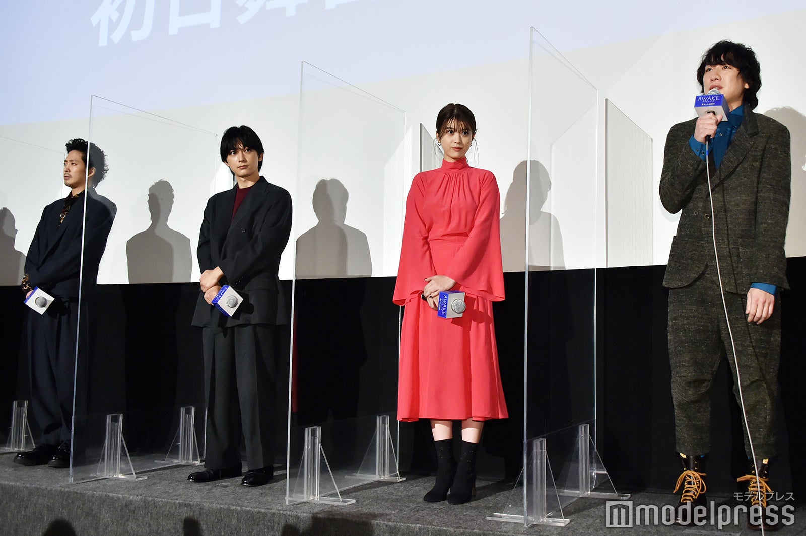 （左から）若葉竜也、吉沢亮、馬場ふみか、落合モトキ（C）モデルプレス