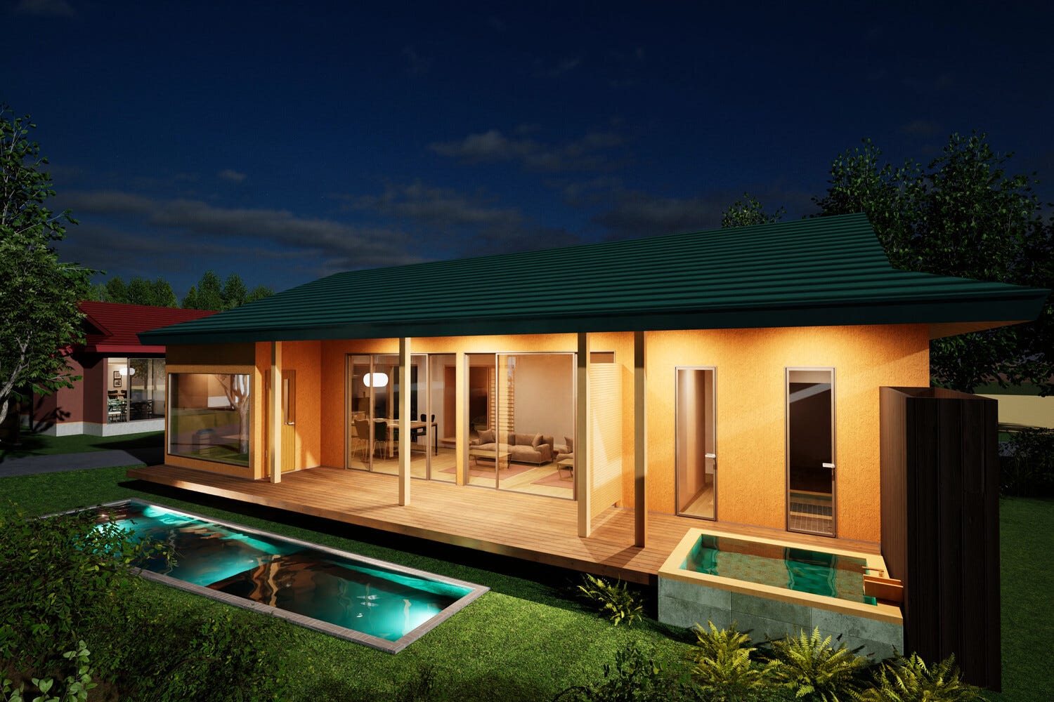 栃木・那須高原に全4棟のヴィラ「別邸四季」露天風呂&プールやサウナを完備