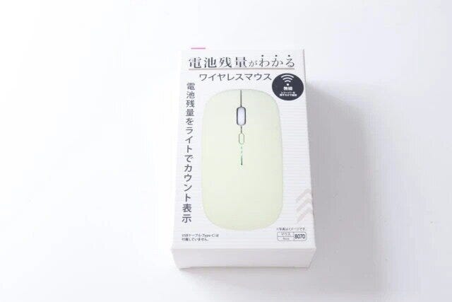 ダイソー 電池残量がわかる無線マウス(3ボタン) ダイソーの電池残量がわかる無線マウス(3ボタン)のパッケージ