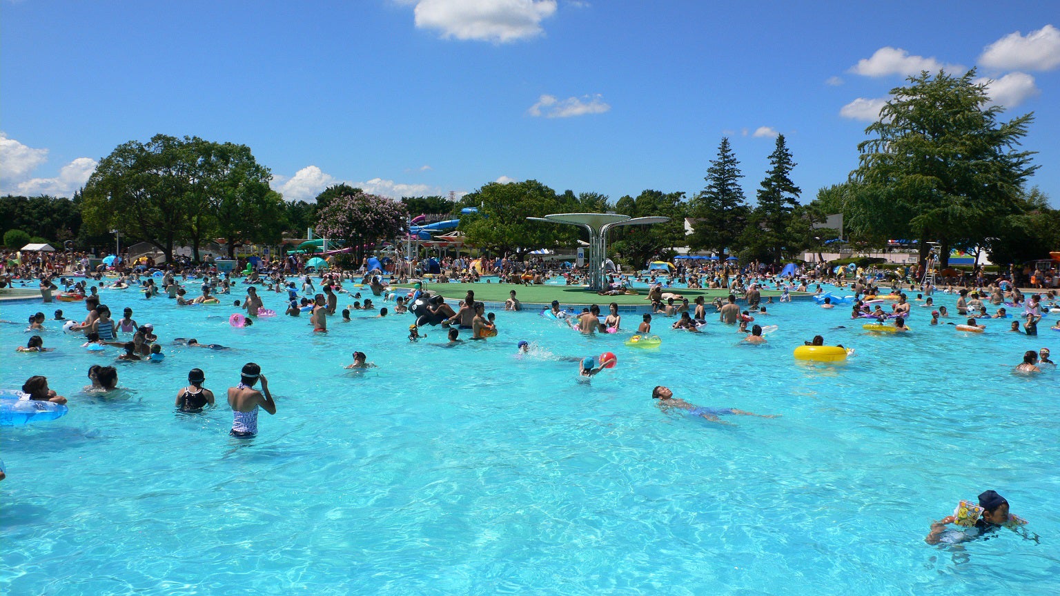 国営昭和記念公園「レインボープール」9種の遊び場集う本格レジャープールが営業開始