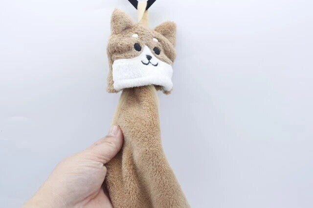 ダイソー　ハンドタオル（マスコット付、柴犬）