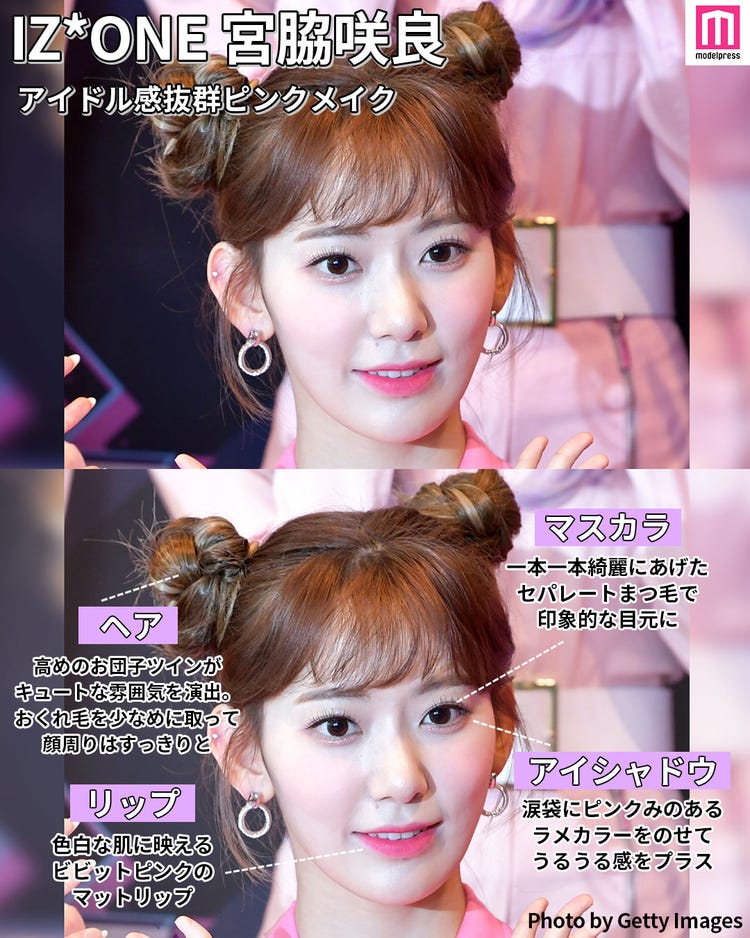 画像2 13 Iz One宮脇咲良 ウォニョン Twiceサナ ジヒョ K Popアイドルの ヘアメイク分析 モデルプレス