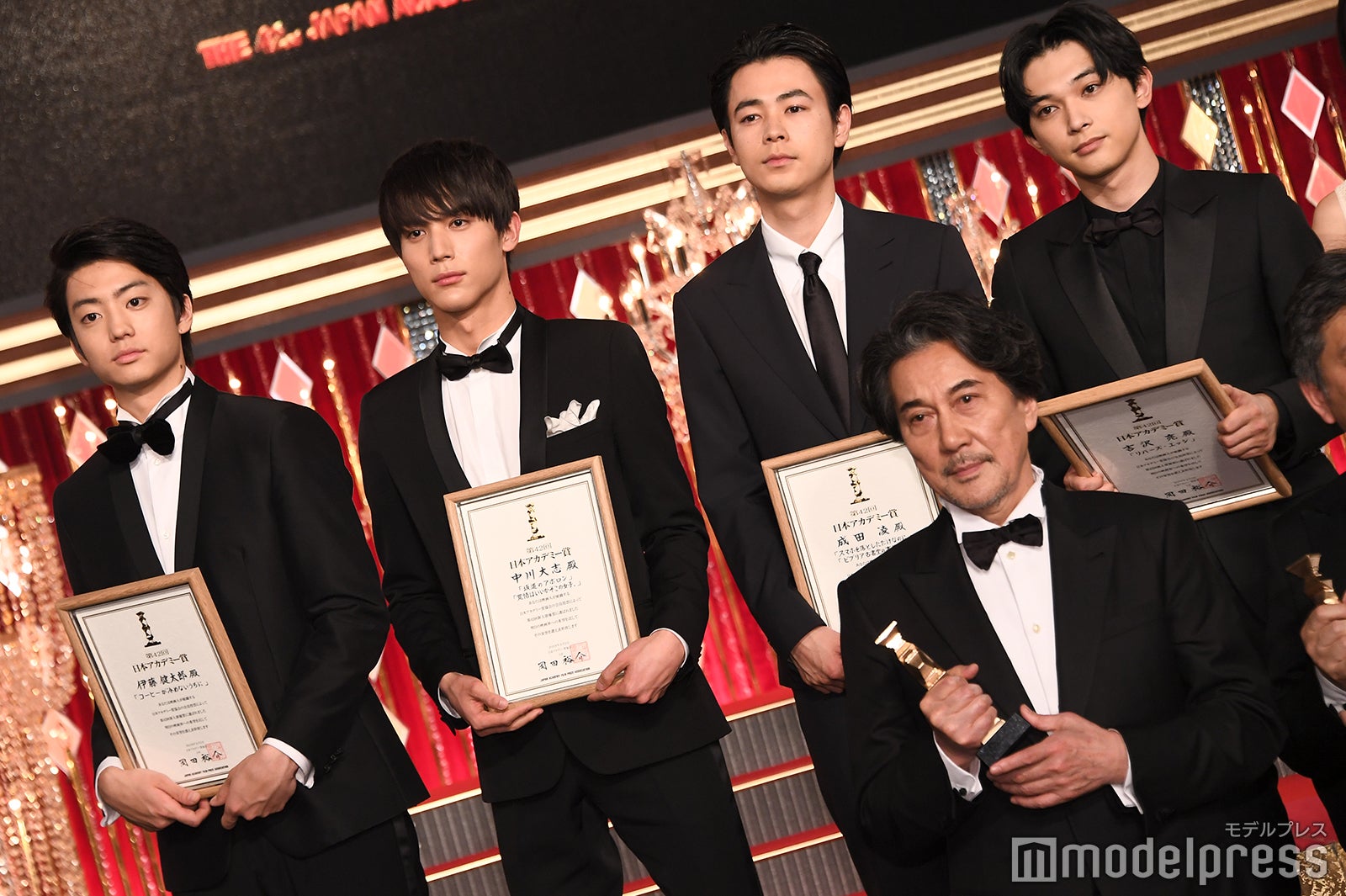 伊藤健太郎、中川大志、成田凌、吉沢亮「第42回日本アカデミー賞」授賞式より（C）モデルプレス