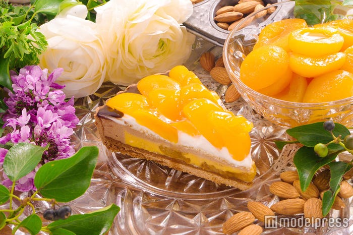 杏とプラリネムースのタルト(カット)