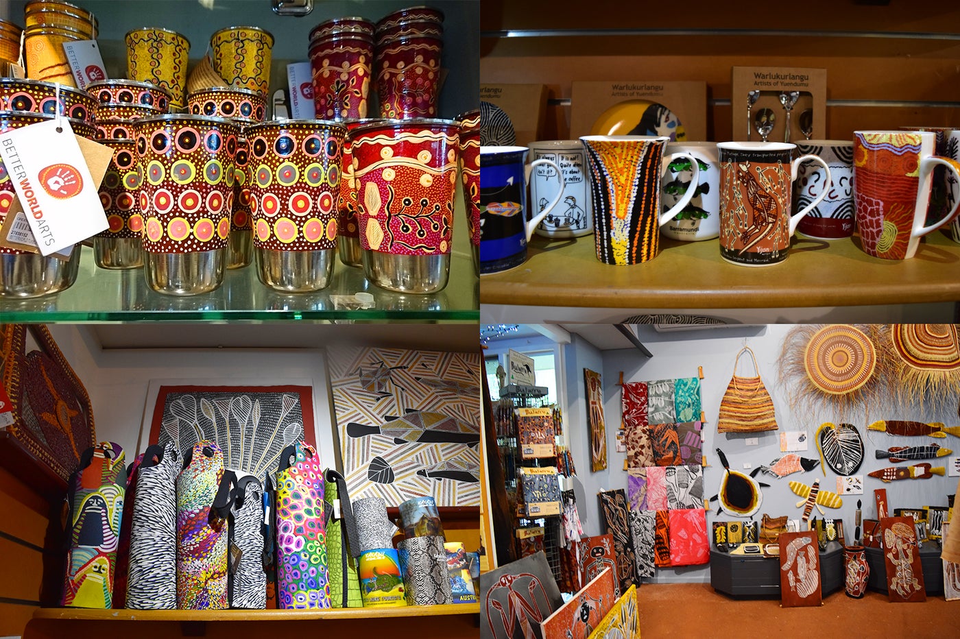 アボリジニ伝統のドットペイントの雑貨類／画像提供：ノーザンテリトリー政府観光局