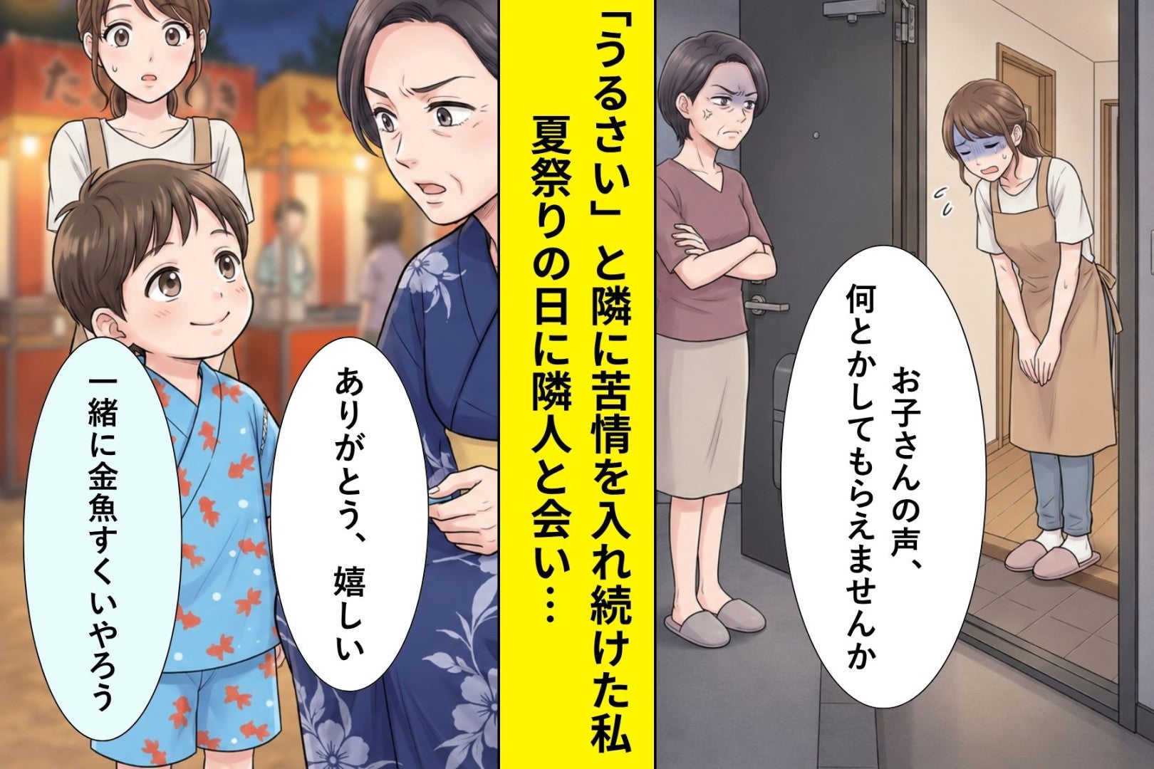 「うるさい」と隣に苦情を入れ続けた私が、夏祭りで3歳の子に救われた話