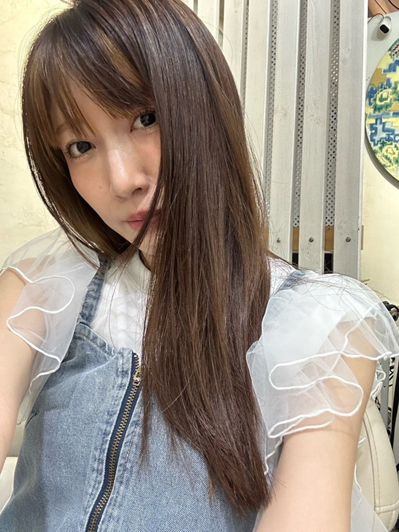 ヘアカット前の桃／桃オフィシャルブログより