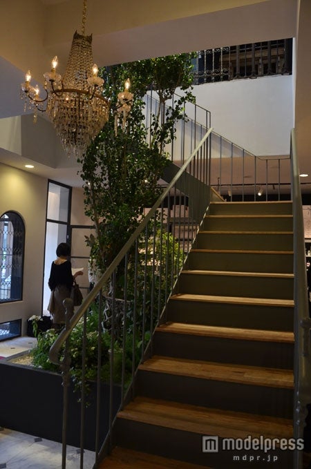 2階のカフェ部分に通ずる階段