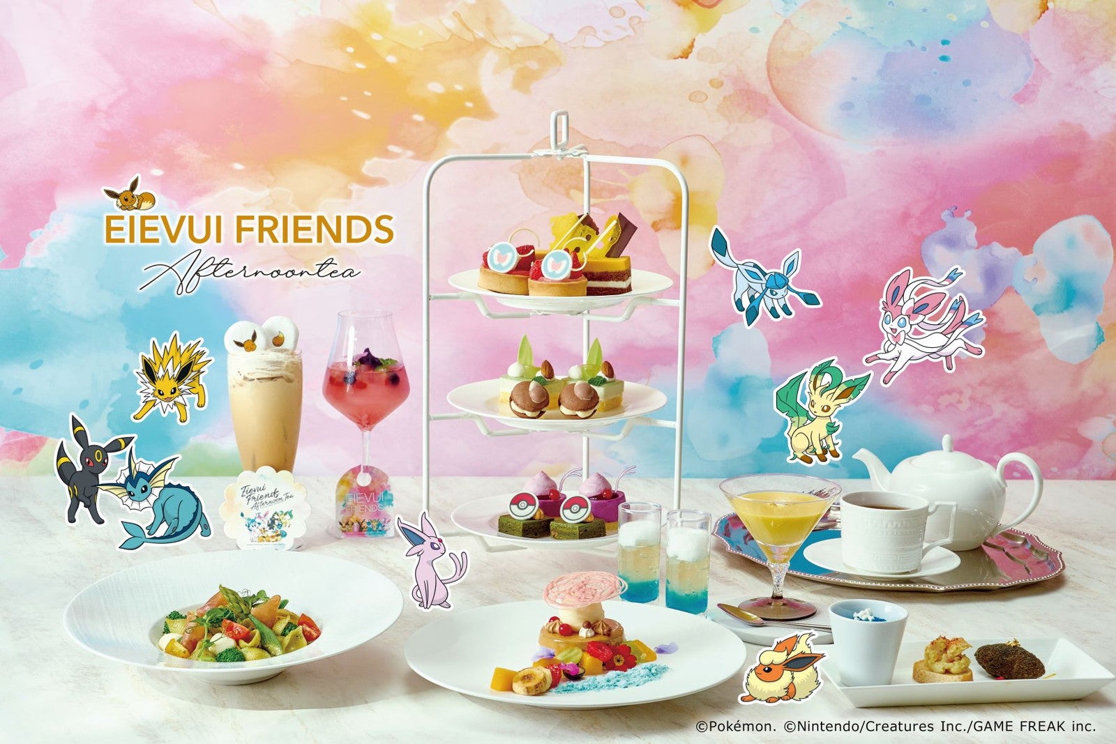 人気ポケモンがモチーフ「イーブイ アフタヌーンティー」全国9都市で開催、“ニンフィア”タルトや“シャワーズ”ジュレなど