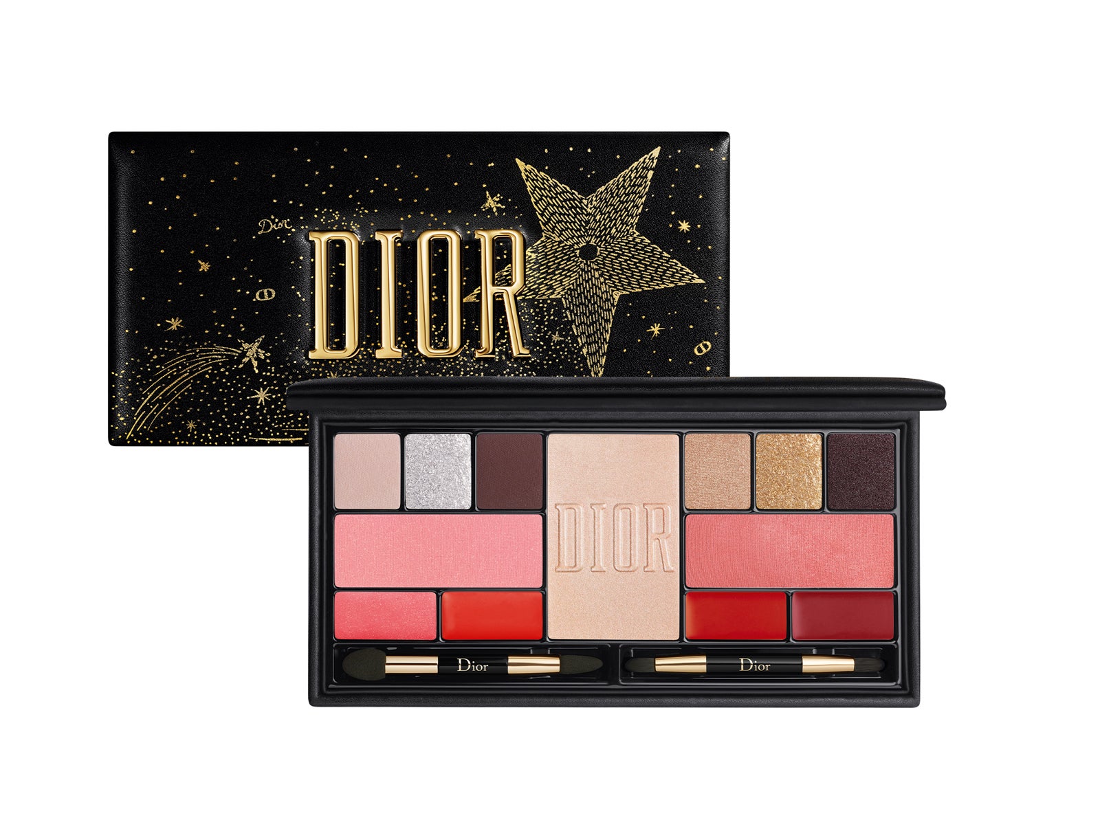 「スパークリング クチュール マルチユース パレット」＜セット内容＞アイシャドウ（全5色）、リップ（全4色）、チーク（全2色）、ハイライト（全1色）※アプリケーター2本、チークブラシ付（提供写真）