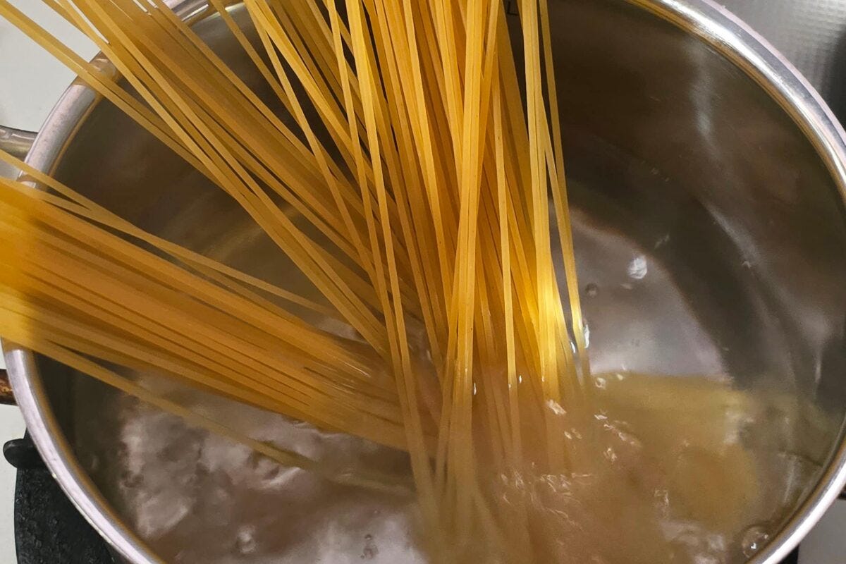 ねぎと豚のスタミナパスタ・パスタ