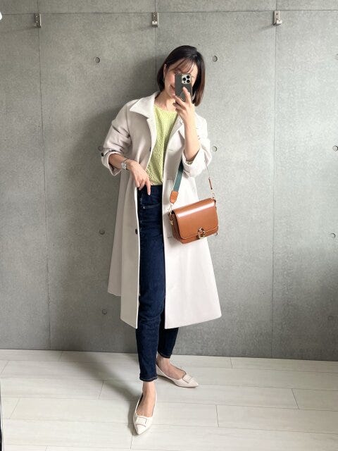 GUのコートとデニムのコーデ