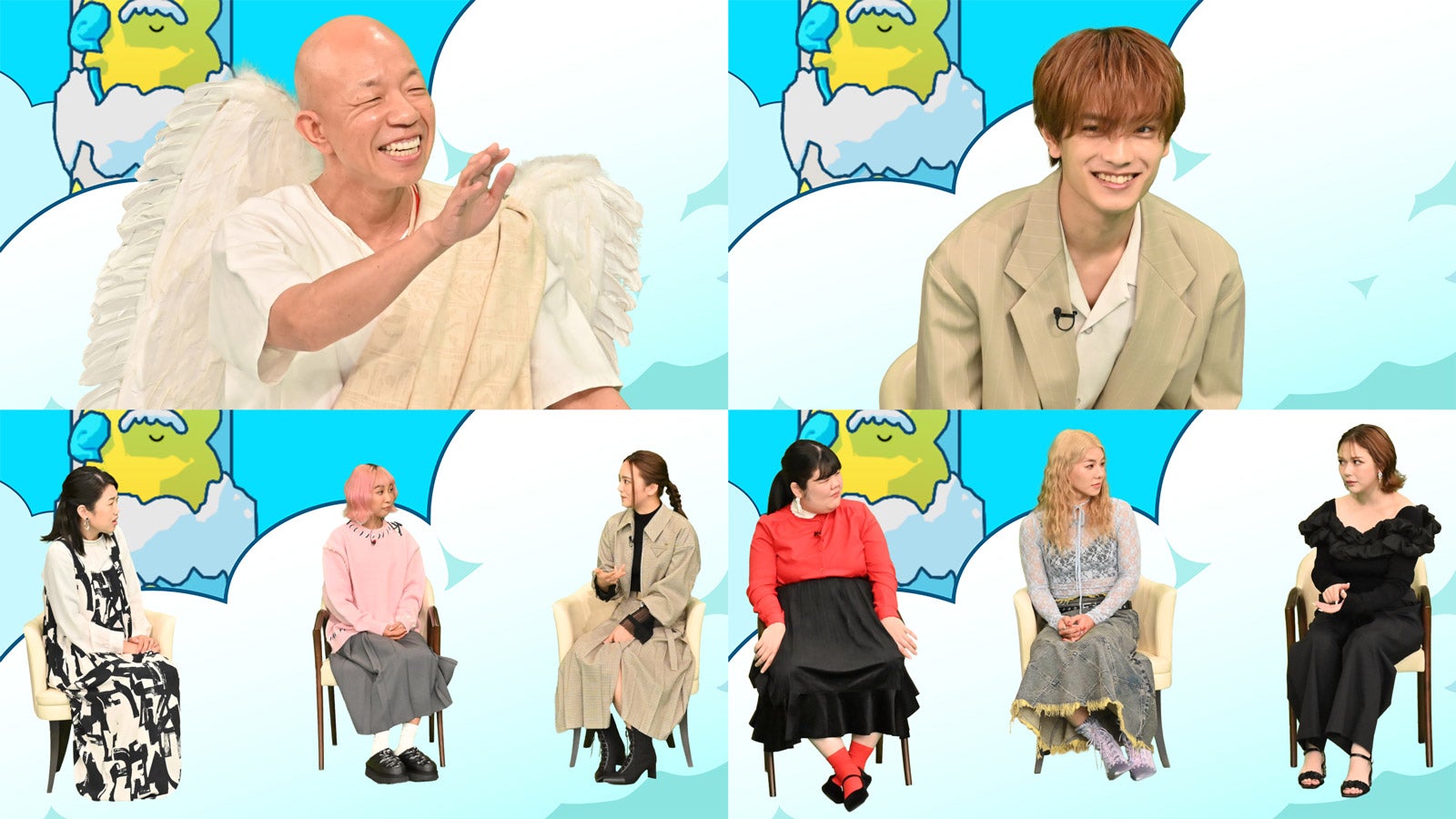 （上段左から）小峠英二、高橋恭平（下段左から）横澤夏子、青山テルマ、岡田結実、あんり、とうあ、村重杏奈（C）TBS