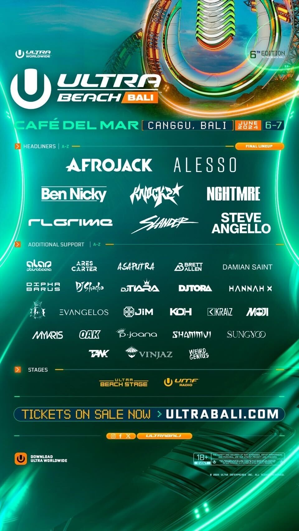 「ULTRA Beach Bali 2024」出演者一覧（提供画像）