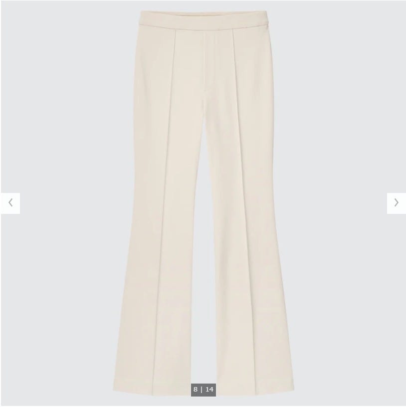 ユニクロ　uniqlo　レディース　アイテム　おすすめ　オススメ　トレンド　人気　コスパ　使える　おしゃれ　お洒落　オシャレ　2022　夏　セール　値下げ　お得　パンツ　ボトムス　ボトム　美脚　脚長　脚長効果　細見え　痩せ見え　イージーフレアパンツ　フレアパンツ　イージーパンツ　ラク　楽