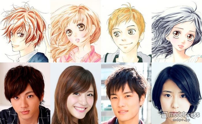 (左から)山田裕貴、佐藤ありさ、入江甚儀、黒島結菜(C)2015 映画「ストロボ・エッジ」製作委員会(C)咲坂伊緒/集英社