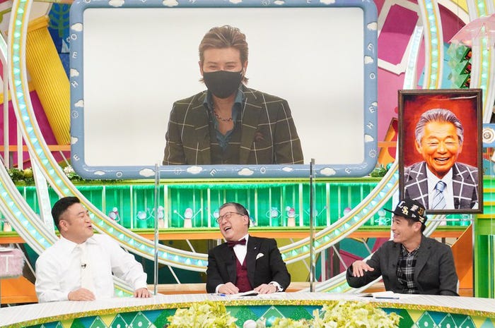 (モニター内)新庄剛志(下段左から)山崎弘也、徳光和夫、佐藤隆太(C)フジテレビ