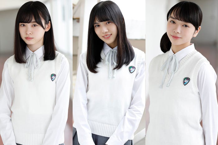 日向坂46に加入した(左から)高橋未来虹、森本茉莉、山口陽世(提供画像)