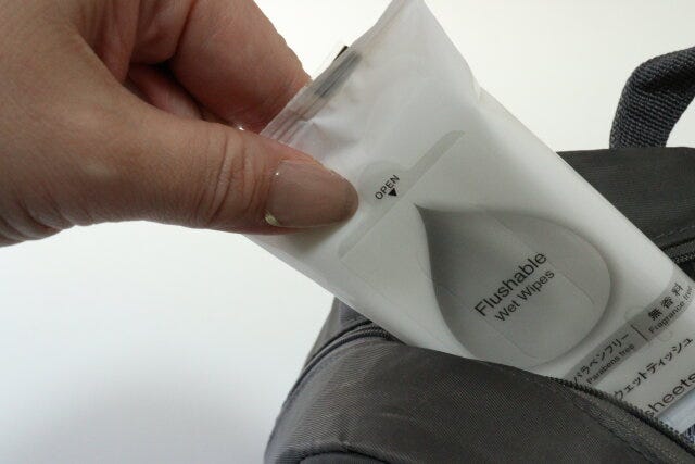 流せるウェットシート（10枚、2パック）　コンパクト