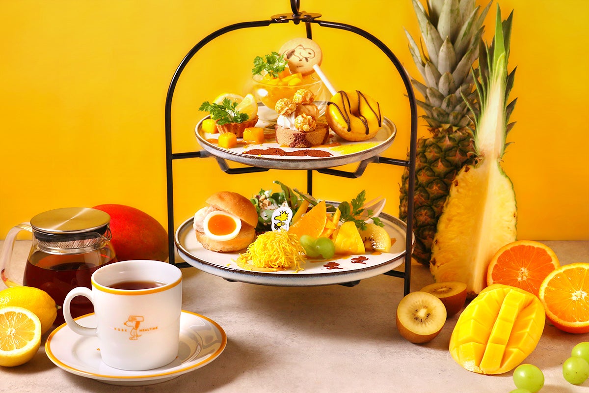 スヌーピーとウッドストックのSUMMERアフタヌーンティー　フリードリンク付¥3,960（C）2025 Peanuts Worldwide LLC